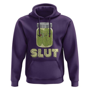 Funny Pickle Hoodie Sarcastic Pickle Slut Pickle Joke A Girl Who Loves Canned Pickles Cucumber TS02 Purple Print Your Wear