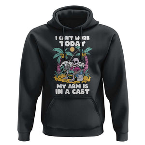 Funny Fishing Hoodie I Can't Work Today My Arm Is In A Cast Fishing Skeleton Fishing Gag Gift for Men Fishermen TS02 Black Print Your Wear