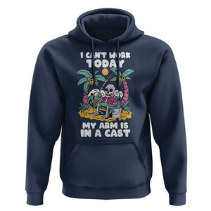 Funny Fishing Hoodie I Can't Work Today My Arm Is In A Cast Fishing Skeleton Fishing Gag Gift for Men Fishermen TS02 Navy Print Your Wear