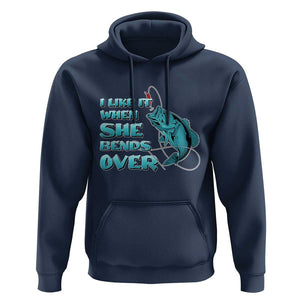 Funny Fishing Hoodie I Like It When She Bends Over But I Love It When She Tugs On My Worm And Swallows Funny Fisherman Fishing Gag Gift for Men Angler TS02 Navy Print Your Wear