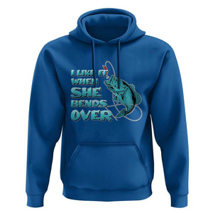 Funny Fishing Hoodie I Like It When She Bends Over But I Love It When She Tugs On My Worm And Swallows Funny Fisherman Fishing Gag Gift for Men Angler TS02 Royal Blue Print Your Wear