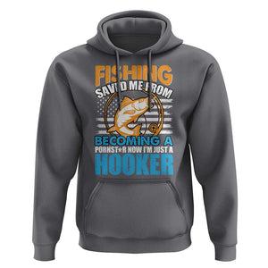Funny Fishing Hoodie Fishing Save Me Now I'm Just A Hooker Funny American Fisherman Fishing Gift For Men Women Fisherman TS02 Charcoal Print Your Wear