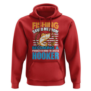 Funny Fishing Hoodie Fishing Save Me Now I'm Just A Hooker Funny American Fisherman Fishing Gift For Men Women Fisherman TS02 Red Print Your Wear