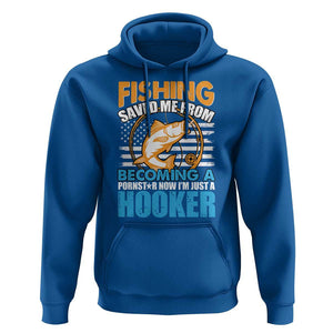 Funny Fishing Hoodie Fishing Save Me Now I'm Just A Hooker Funny American Fisherman Fishing Gift For Men Women Fisherman TS02 Royal Blue Print Your Wear