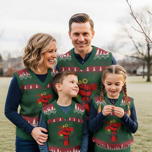 Traoré 2025 Burkina Faso Flag V-Neck Knit Sweater Vest Raised Fist Broken Chains TS02 Red Green Print Your Wear