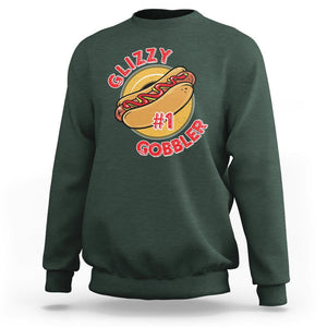 Hot Dog Lover Sweatshirt Glizzy #1 Gobbler - PrintYourWear Size: S Color: Dark Forest Green