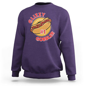 Hot Dog Lover Sweatshirt Glizzy #1 Gobbler - PrintYourWear Size: S Color: Purple