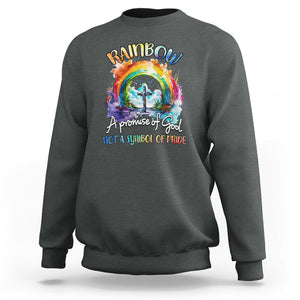 God's Promise Sweatshirt Rainbow A Promise Of God Not A Symbol Of Pride TS02 Dark Heather Printyourwear