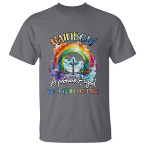 Rainbow God's Promise Christian T Shirt Faith Over Pride TS02 Charcoal Printyourwear