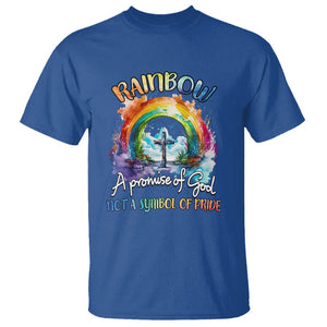 Rainbow God's Promise Christian T Shirt Faith Over Pride TS02 Royal Blue Printyourwear