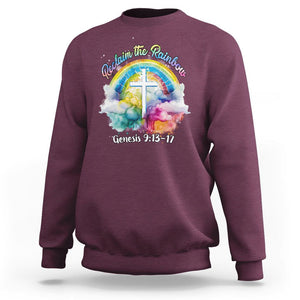 God's Promise Sweatshirt Reclaim The Rainbow Genesis 9:13-17 TS02 Maroon Printyourwear