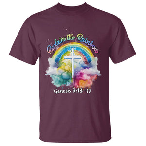 God's Promise T Shirt Reclaim The Rainbow Genesis 9:13-17 TS02 Maroon Printyourwear