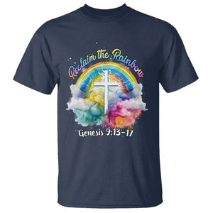 God's Promise T Shirt Reclaim The Rainbow Genesis 9:13-17 TS02 Navy Printyourwear