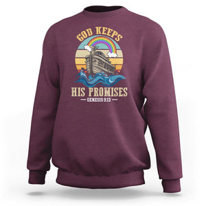 God's Promise Sweatshirt God Keeps His Promises Genesis 9:13 TS02 Maroon Printyourwear