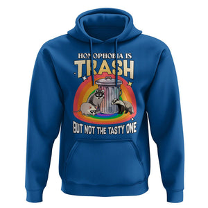 Funny Gay Pride Hoodie Homophobia Is Trash Raccoon Opossum Ally TS02 Royal Blue Print Your Wear