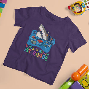 Ready To Attack 1st Grade Shark First Day of First Grade T Shirt For Kid TS02 Printyourwear