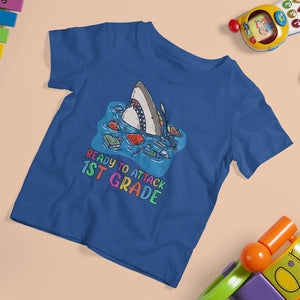 Ready To Attack 1st Grade Shark First Day of First Grade T Shirt For Kid TS02 Printyourwear