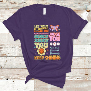 Groovy Retro Let Them Misunderstand You Judge You Teacher T Shirt TS02 Purple Printyourwear