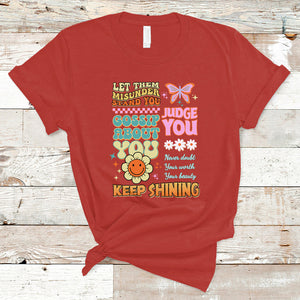 Groovy Retro Let Them Misunderstand You Judge You Teacher T Shirt TS02 Red Printyourwear