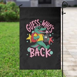 Funny Retro Alligator First Day of School Garden Flag Guess Who is Back Cute Kids Gift