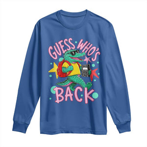 Funny Retro Alligator First Day of School Long Sleeve Shirt Guess Who is Back Cute Kids Gift