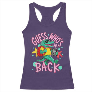 Funny Retro Alligator First Day of School Racerback Tank Top Guess Who is Back Cute Kids Gift