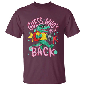 Funny Retro Alligator First Day of School T Shirt Guess Who is Back Cute Kids Gift