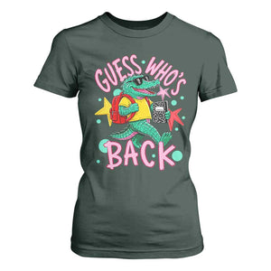 Funny Retro Alligator First Day of School T Shirt For Women Guess Who is Back Cute Kids Gift