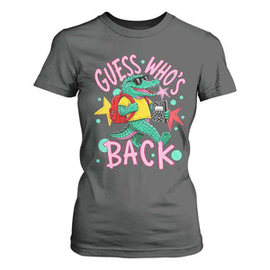 Funny Retro Alligator First Day of School T Shirt For Women Guess Who is Back Cute Kids Gift