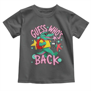 Funny Retro Alligator First Day of School Toddler T Shirt Guess Who is Back Cute Kids Gift