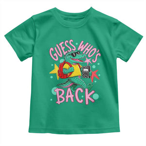 Funny Retro Alligator First Day of School Toddler T Shirt Guess Who is Back Cute Kids Gift