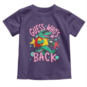 Funny Retro Alligator First Day of School Toddler T Shirt Guess Who is Back Cute Kids Gift