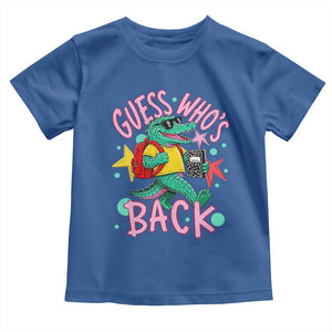 Funny Retro Alligator First Day of School Toddler T Shirt Guess Who is Back Cute Kids Gift