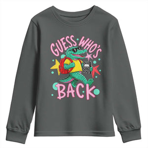 Funny Retro Alligator First Day of School Youth Sweatshirt Guess Who is Back Cute Kids Gift