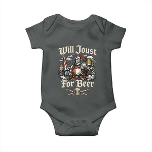 Funny Medieval Knight Drinking Humor Baby Onesie Will Joust For Beer Vintage Renaissance Faire
