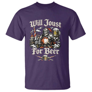 Funny Medieval Knight Drinking Humor T Shirt Will Joust For Beer Vintage Renaissance Faire