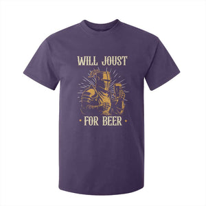 Funny Medieval Knight Drinking Festival Humor T Shirt For Kid Will Joust For Beer Renaissance Faire
