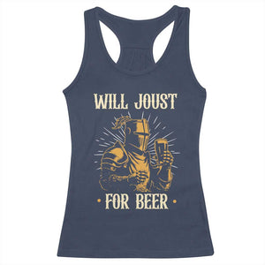 Funny Medieval Knight Drinking Festival Humor Racerback Tank Top Will Joust For Beer Renaissance Faire