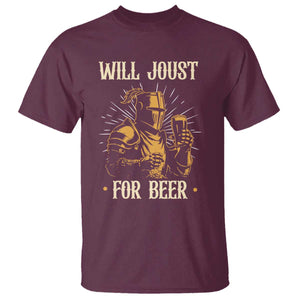 Funny Medieval Knight Drinking Festival Humor T Shirt Will Joust For Beer Renaissance Faire