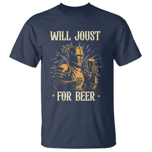 Funny Medieval Knight Drinking Festival Humor T Shirt Will Joust For Beer Renaissance Faire