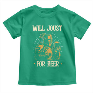 Funny Medieval Knight Drinking Festival Humor Toddler T Shirt Will Joust For Beer Renaissance Faire