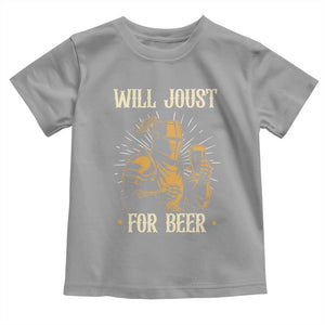 Funny Medieval Knight Drinking Festival Humor Toddler T Shirt Will Joust For Beer Renaissance Faire