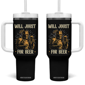 Funny Medieval Knight Drinking Festival Humor Tumbler With Handle Will Joust For Beer Renaissance Faire