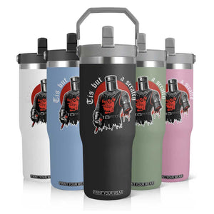Funny One Arm Knight Medieval Flip Straw Tumbler Tis But A Scratch Classic Dark Humor Parody