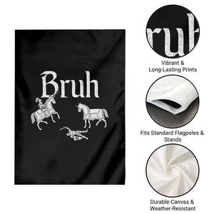 Funny Bruh Medieval Jousting Fallen Knight Graphic Garden Flag Sarcastic Renaissance Faire Meme