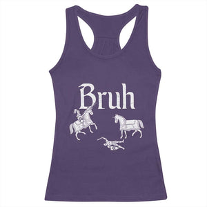 Funny Bruh Medieval Jousting Fallen Knight Graphic Racerback Tank Top Sarcastic Renaissance Faire Meme