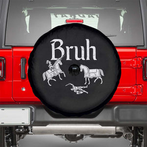 Funny Bruh Medieval Jousting Fallen Knight Graphic Spare Tire Cover Sarcastic Renaissance Faire Meme