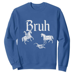 Funny Bruh Medieval Jousting Fallen Knight Graphic Sweatshirt Sarcastic Renaissance Faire Meme