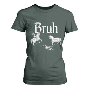 Funny Bruh Medieval Jousting Fallen Knight Graphic T Shirt For Women Sarcastic Renaissance Faire Meme