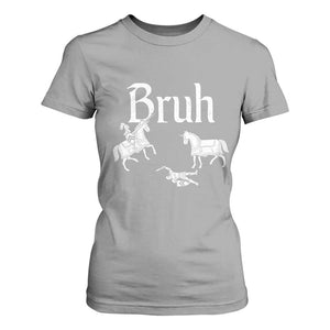 Funny Bruh Medieval Jousting Fallen Knight Graphic T Shirt For Women Sarcastic Renaissance Faire Meme